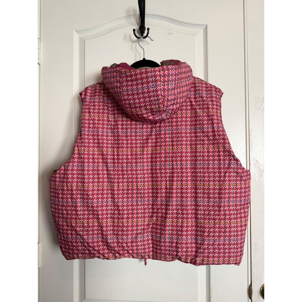 Sundance Tundra Bloom Reversible Puffer Vest Hooded Floral Houndstooth XXL - Picture 15 of 15